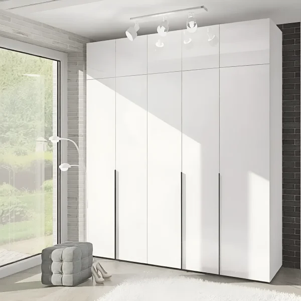Kleiderschrank Eco Flex 2,1 m Spanplatte Front Weiß für den Flur
