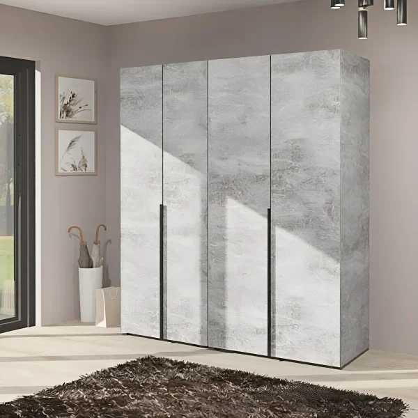 Eco Flex Wardrobe 1.8 m Chipboard Concrete facade for shoes