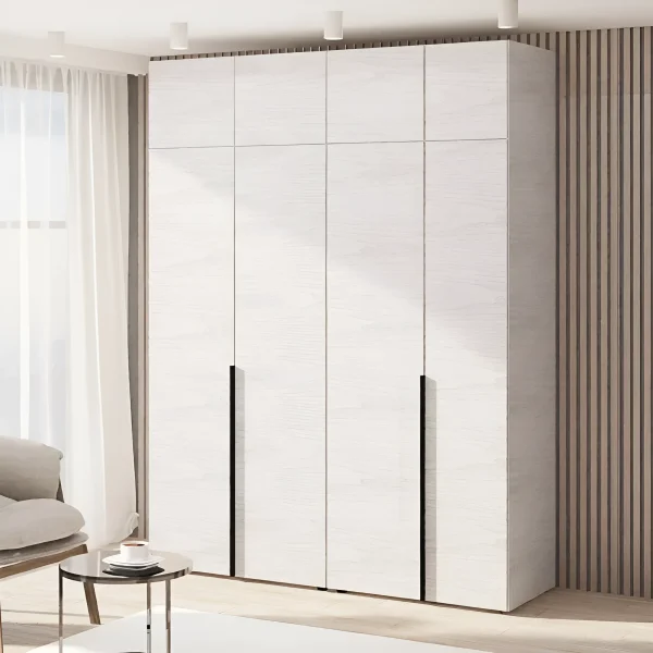 Eco Flex Wardrobe 1.9 m Chipboard Bleached Oak Front 4-Door