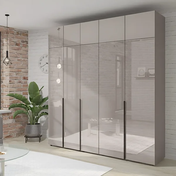 Kleiderschrank Eco Flex 2,2 Meter Spanplatte Front Kaschmir für Schuhe