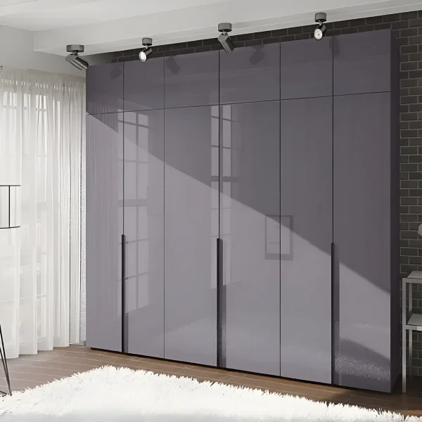 Schrank Eco Flex 2, 2,6 Meter mit MDF-Fronten in Graphit für den Flur