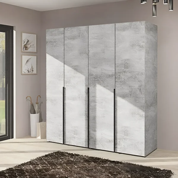 Loft wardrobe Flex 1.9 m chipboard facade Concrete for the hallway