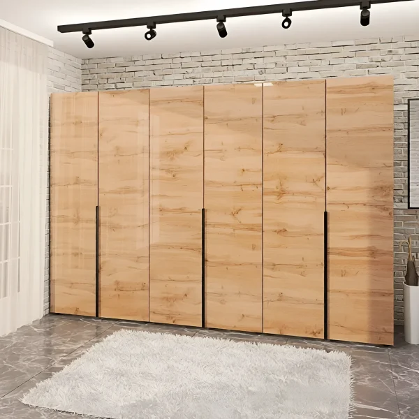 Loft wardrobe Flex 2.4m chipboard facade Golden Oak for the bedroom