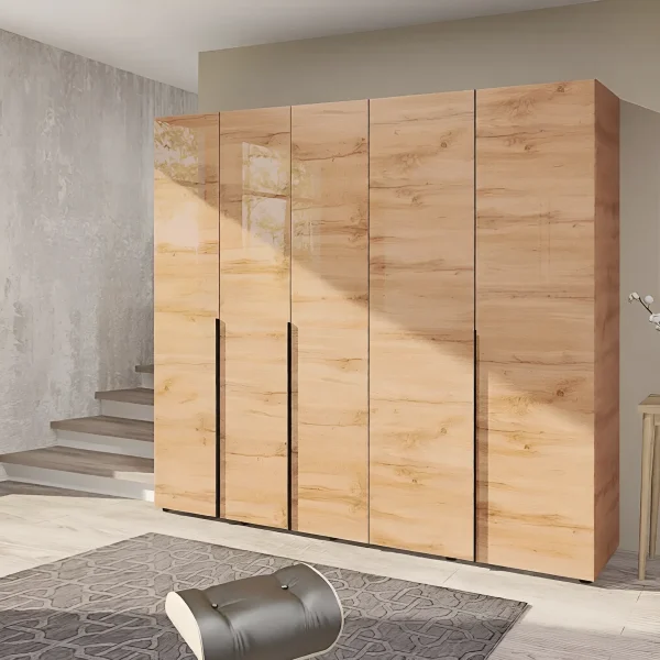 Loft wardrobe Flex 2.2m with Appalachian Oak chipboard facades for the living room