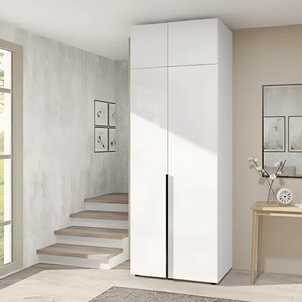 Minimalist Flex Wardrobe 0.9 m with Chipboard Facades White for Living Room
