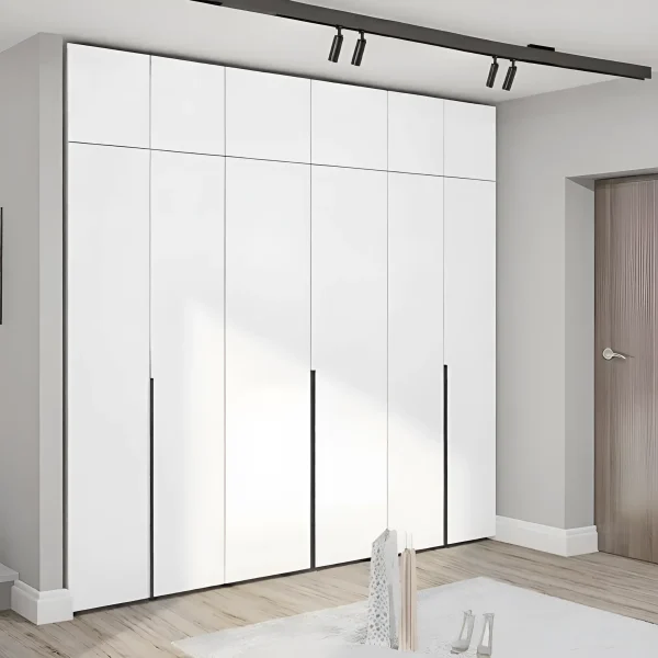 Full-wall wardrobe Flex 2.6 m Chipboard front White 6-door
