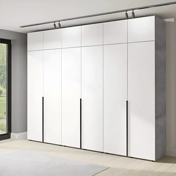 Full-wall wardrobe Flex 2.4 meters with White chipboard facades for the hallway