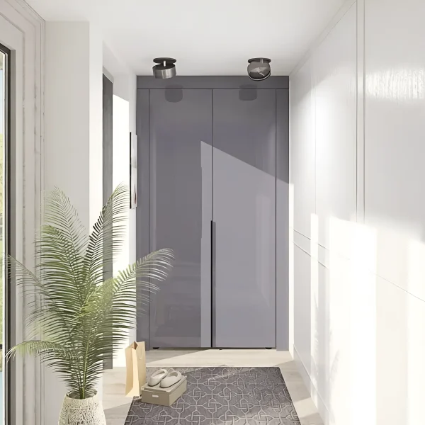 Maßgefertigter Kleiderschrank Flex 0,8 m mit Spanplatten-Fronten Graphit, 2-türig