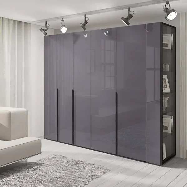 Flex 2.2-meter display cabinet with Graphite chipboard facades for the hallway