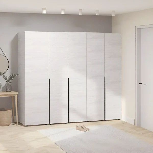 Modern Flex Wardrobe 2.1 m Chipboard Bleached Oak Facade 5-Door