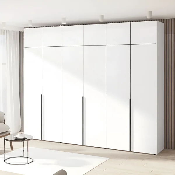 Modern Flex Wardrobe 3m Chipboard White Front for Living Room