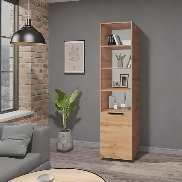 Narrow Flex Wardrobe 0.5 m Chipboard Appalachian Oak front for the hallway