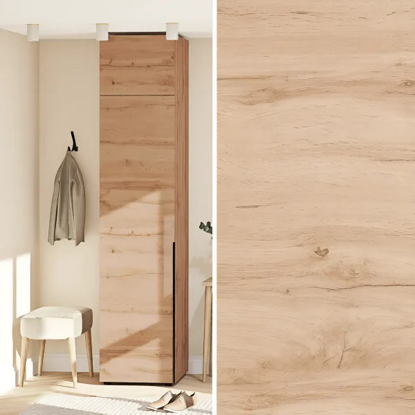 Narrow Flex wardrobe 400 mm chipboard facade Appalachian Oak for the hallway