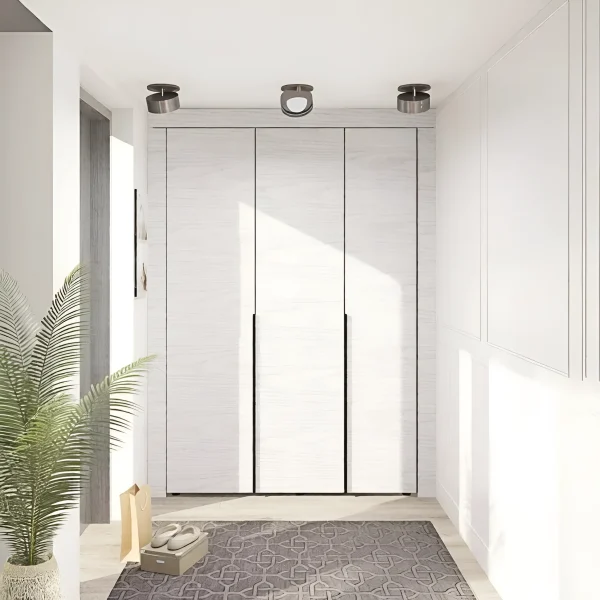 Einbauschrank Flex 1,4 m Spanplatte Fassade Gebleichte Eiche 3-türig