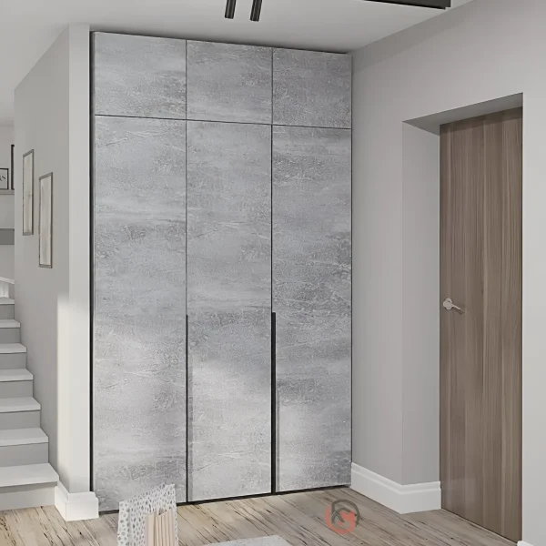Einbauschrank Flex 1,2 m mit Beton-Spanplattenfronten, 3-türig