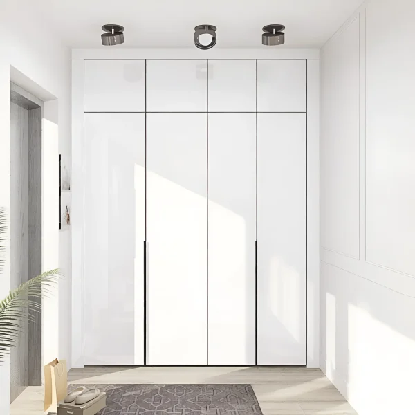 Einbauschrank Flex 1,8 m mit Spanplatten-Fronten Weiß 4-türig