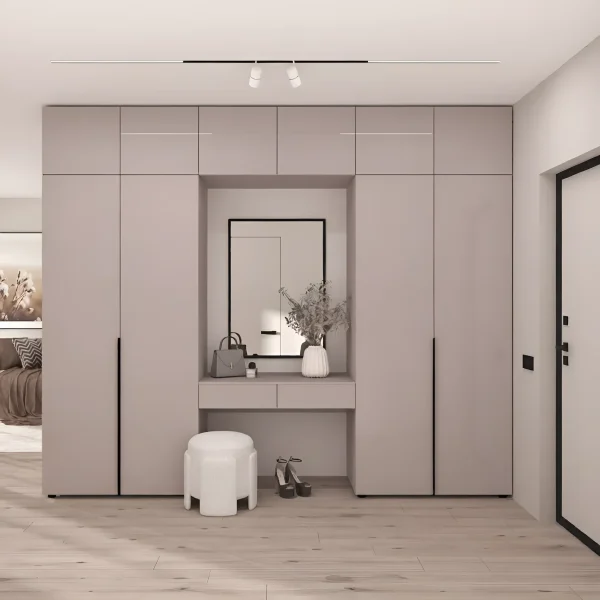 Flex Hallway 3 m with Toffee chipboard facades wall-to-wall