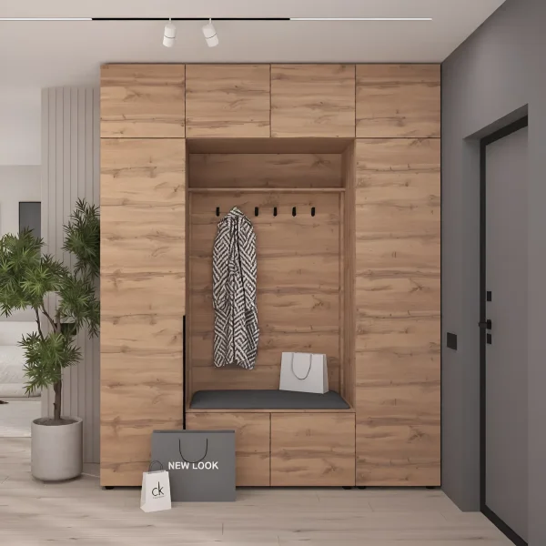 Hallway Wardrobe Flex 2.0 m Chipboard Golden Oak facade with hanger