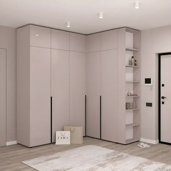 Flex Hallway Wardrobe Chipboard Toffee Facade with Wardrobe