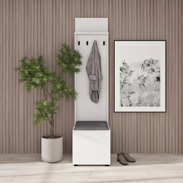 Floor-standing coat rack Flex 500 mm Chipboard White for hallway