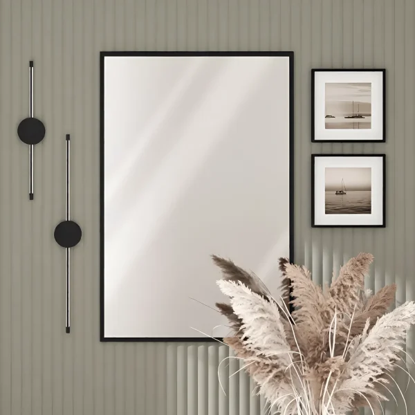 Flex 800 mm hallway mirror in loft style with a black frame